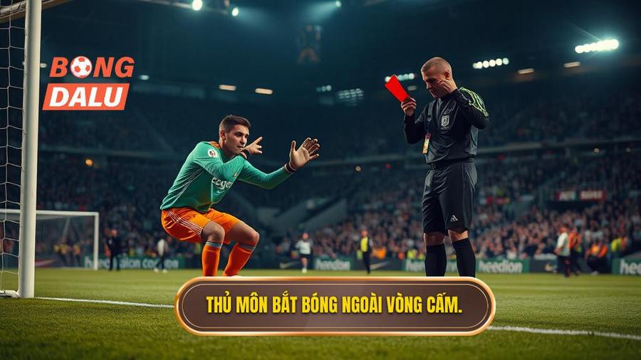 2. Thủ môn bắt bóng ngoài vòng cấm.