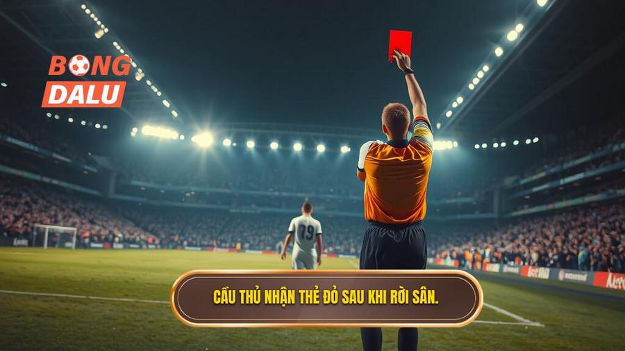 3. Cầu thủ nhận thẻ đỏ sau khi rời sân.